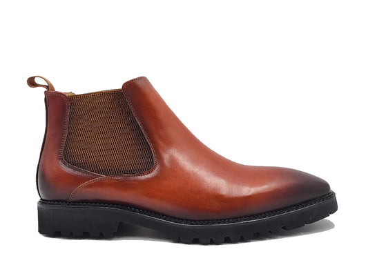 Buckhead Chelsea Boot with Lug Sole (Cognac)