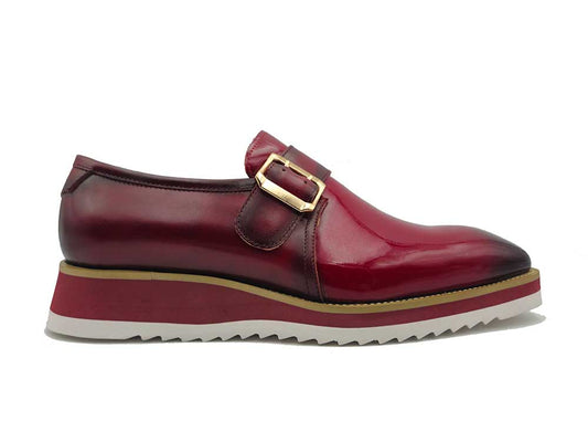 Norcross Sleek Patent Monkstrap Slip-On (Red)