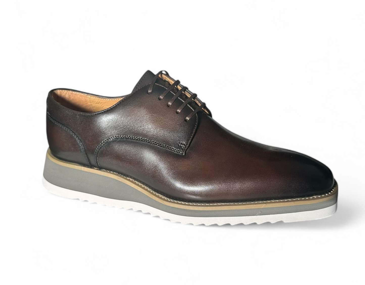 Marietta Premium Burnished Leather Derby (Chestnut)