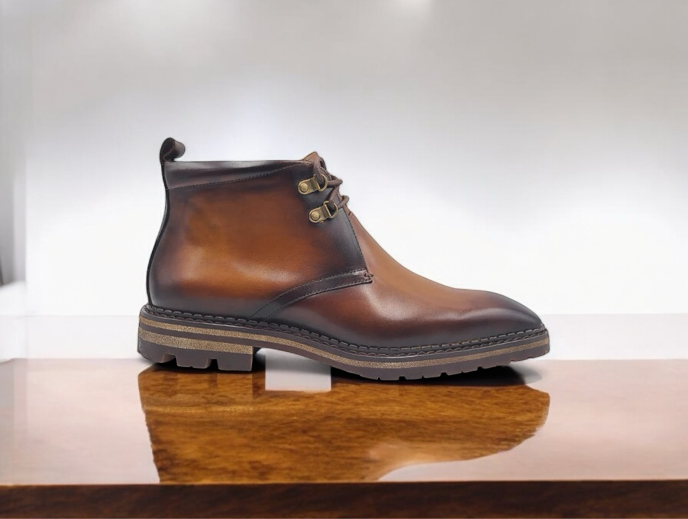 Tucker Premium Calfskin Chukka Boot with Lug Sole