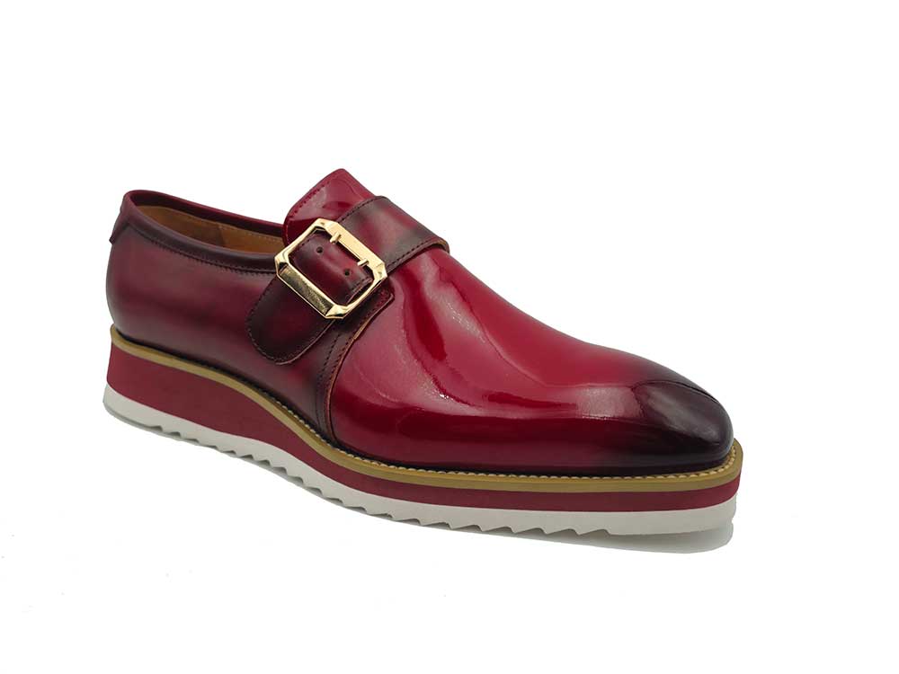 Norcross Sleek Patent Monkstrap Slip-On (Red)