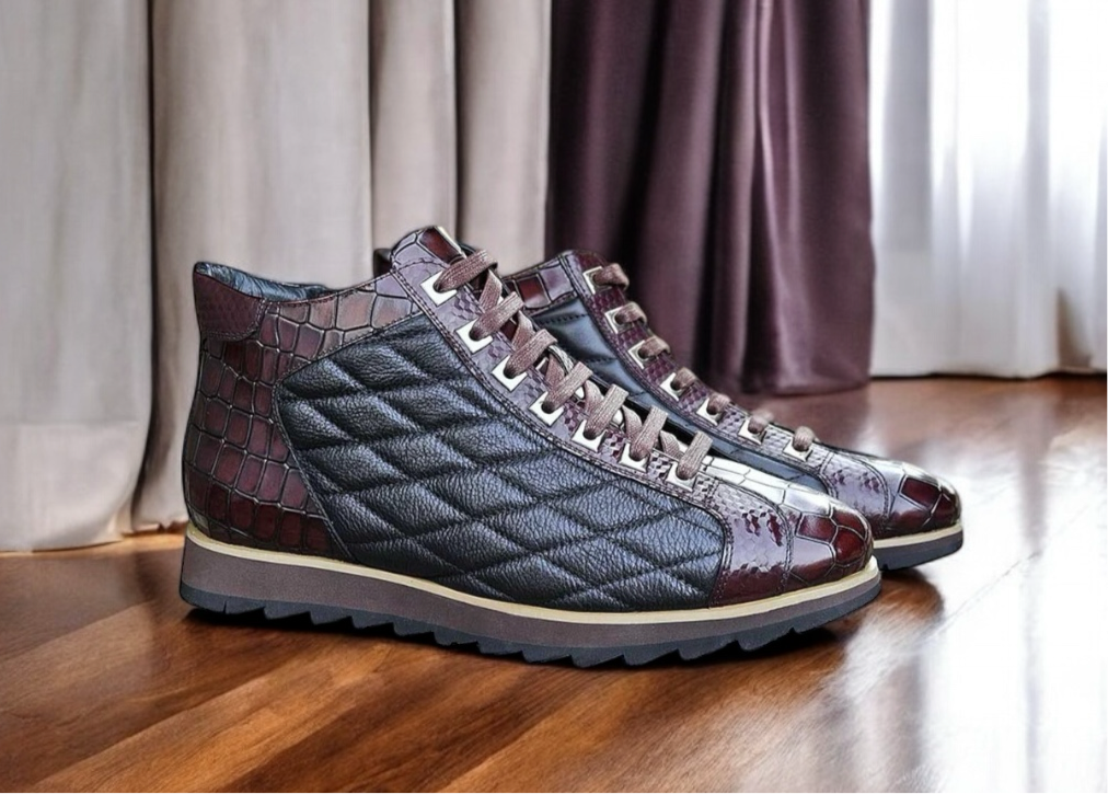 Smyrna Embossed Alligator High Top (Chestnut)