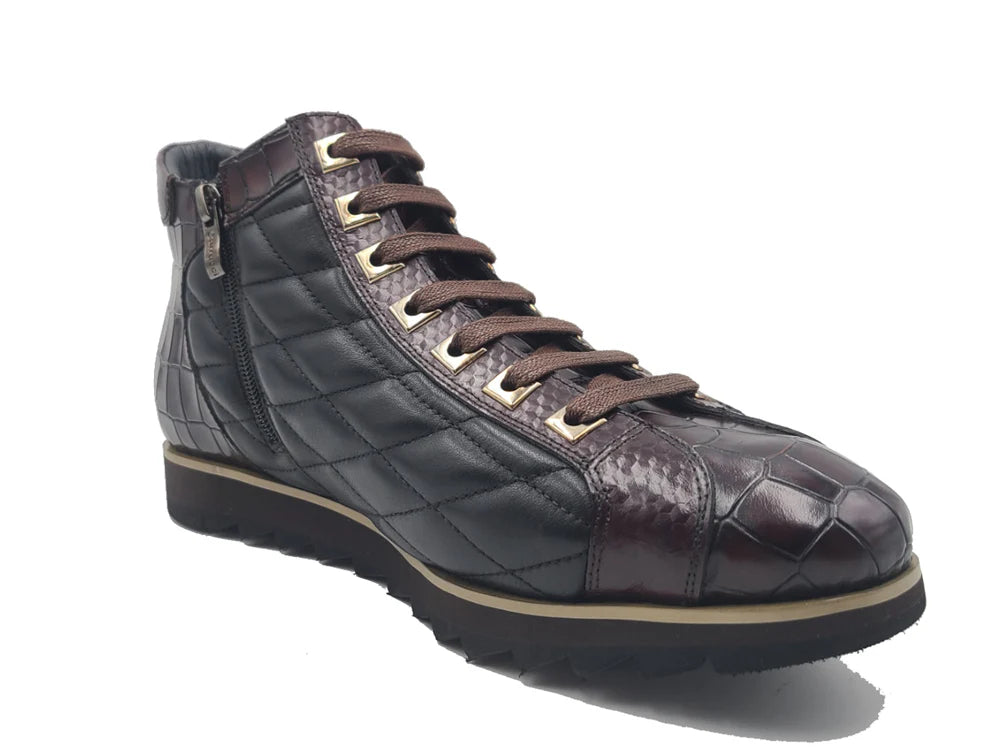 Smyrna Embossed Alligator High Top (Chestnut)