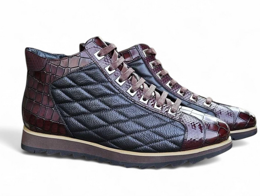 Smyrna Embossed Alligator High Top (Chestnut)