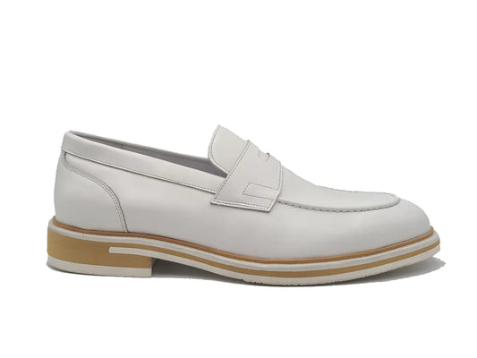 Duluth Premium Calfskin Penny Loafer (White)