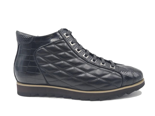 Smyrna Embossed Alligator High Top (Black)